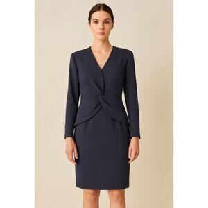 Vintage William Pearson Dress Womens 12 Long Sleeve Asymmetrical USA 90s